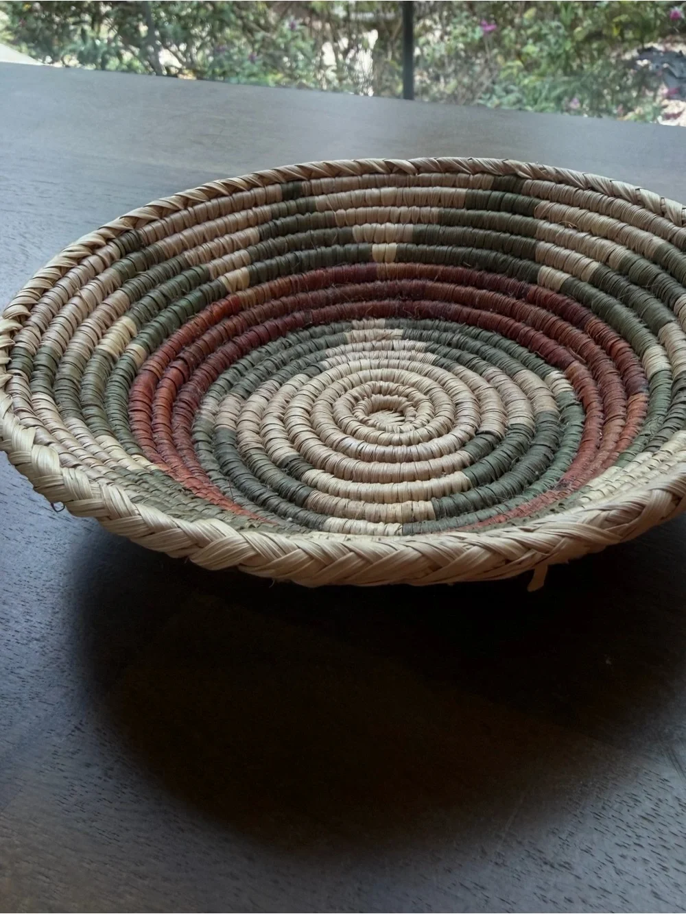 Handwoven Natural Fiber Decorative Bowl - Multi Color